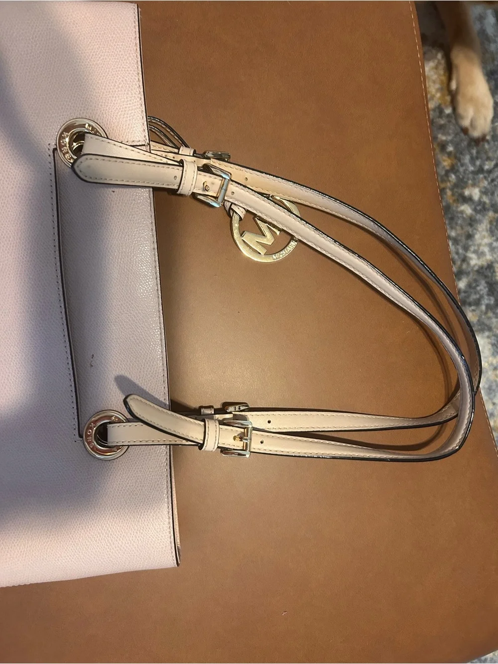 Michael Kors Pale Pink Leather Tote Bag